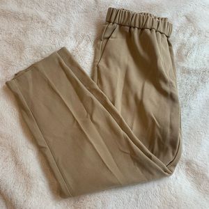 Oak + Fort dark beige tapered trouser